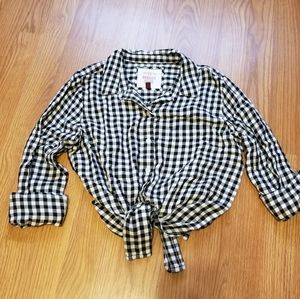 SO "Perfect Shirt" B/W Checkered Top